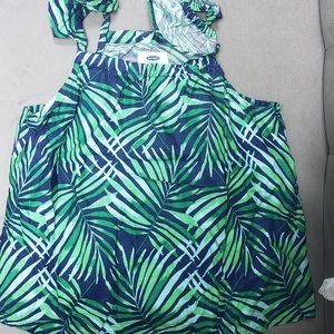 Old Navy 100% Cotton Girls Top  Size L  blue/green